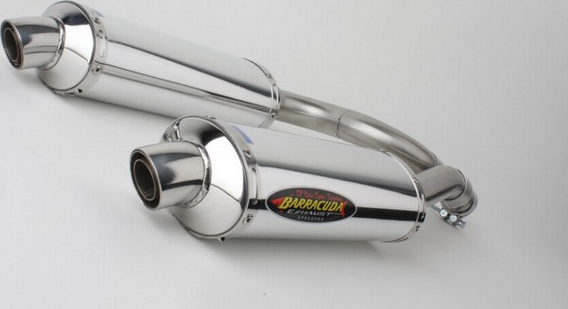Barracuda RS3 B-King SLO Xtreme Dual Underseat Pipes Alu oval mit ABE